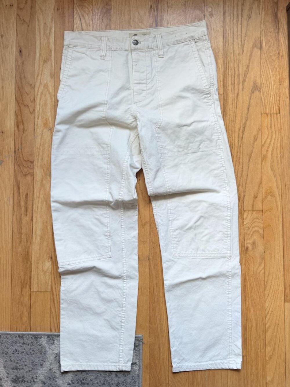 Madewell White Double Knee Work Pants